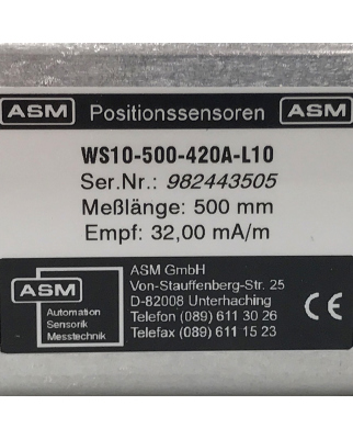 ASM Positionssensor WS10-500-420A-L10 OVP