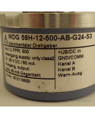 Wachendorff Inkrementaler Drehgeber WDG 58H-12-500-AB-G24-S3 NOV