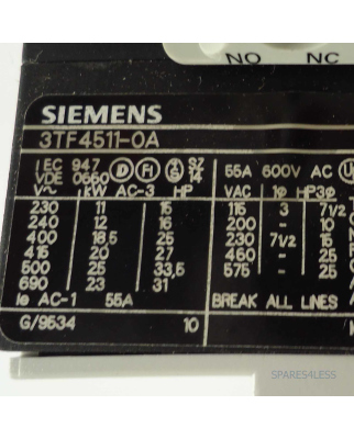 Siemens Schütz 18,5kW/400V 3TF4511-0AP0 GEB