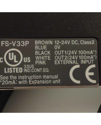 Keyence Lichtleiter Messverstärker FS-V33P NOV