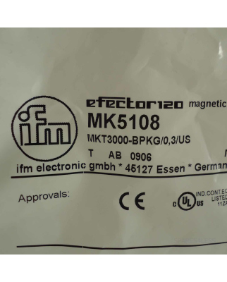 ifm efector120 Zylindersensor MK5108 MKT3000-BPKG/0,3/US OVP