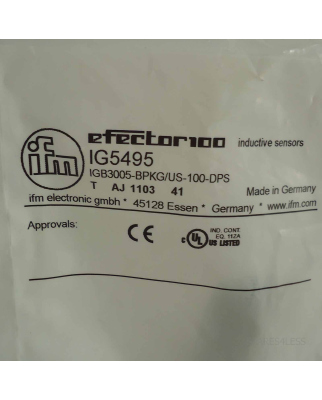 ifm Induktiv Sensor IG5495 IGB3005-BPKG/US-100-DPS OVP
