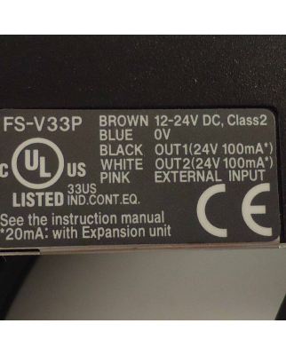 Keyence Lichtleiter Messverstärker FS-V33P OVP