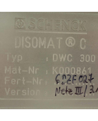 Schenk Steuerung Disomat C DWC300 K000861 GEB