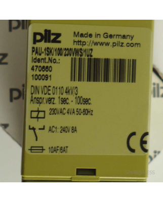 Pilz Zeitrelais PAU-1SK/100/230VWS/1UZ 470660 OVP