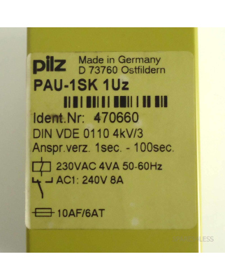 Pilz Zeitrelais PAU-1SK 1Uz 470660 NOV