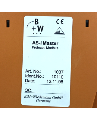 ifm / Bihl+Wiedemann AS-i Modbus Gateway AC1092 OVP