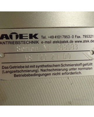 ATEK Kegelradgetriebe VS 120 2:1 D0 NOV
