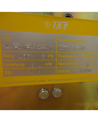 TAE Frequenzumrichter TA-BL-4/B-4Q 17044-DF 2,4kW GEB