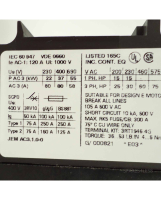 Siemens Schütz 3RT1045-1AP04 400V/37 kW GEB