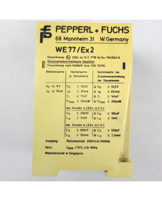 Pepperl+Fuchs Trennschaltverstärker WE77/Ex2 GEB