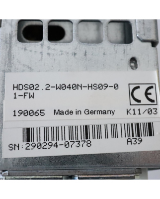 INDRAMAT AC Servo Controller HDS02.2-W040N-HS09-01-FW OVP