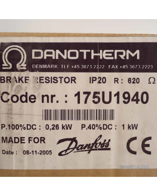Danfoss Danotherm Bremswiderstand 175U1940 OVP