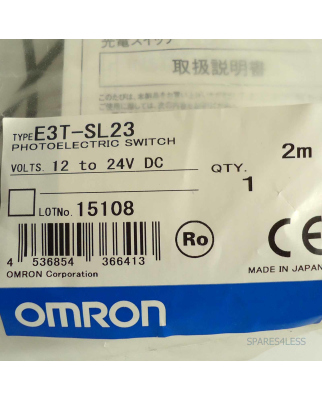 Omron Photoelectric Sensor E3T-SL23 2M OVP