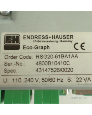 Endress+ Hauser Eco-Graph RSG20-61BA1AA GEB