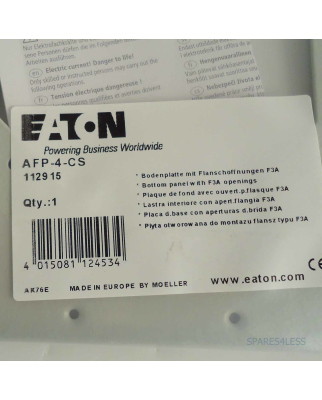 EATON Bodenplatte mit Flanschöffnung F3A AFP-4-CS 112915 OVP
