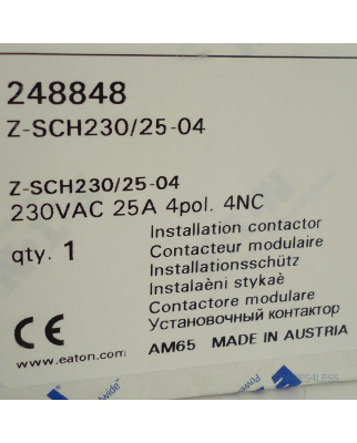 EATON Installationsschütz Z-SCH230/25-04 248848 OVP