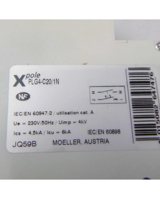 Klöckner Moeller Leistungsschutzschalter PLG4-C20/1N 264747 NOV