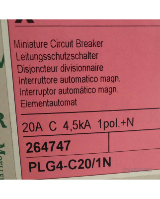 Klöckner Moeller Leistungsschutzschalter PLG4-C20/1N 264747 (12Stk.) OVP